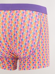 Blue/Orange Geo Print A-Front Cotton Rich Boxers 5 Pack - Image 7 of 9