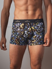 Blue Floral Modal - 4 Pakke - Signature A-Front bomuldsrige Bokser - Billede 1 af 2