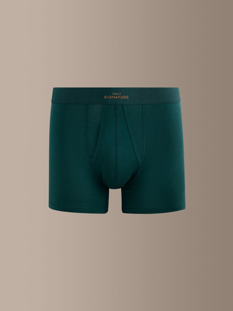 Green/Purple Lyocell 4 pack Supima Cotton Signature A-Front Boxers - Image 2 of 8 Green/Purple Lyocell 4 pack Supima Cotton Signature A-Front Boxers - Image 2 of 8