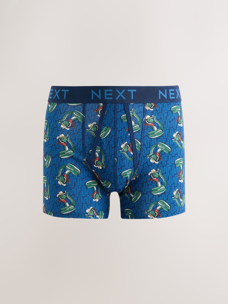 Green/Blue Cowboy Animal A-Front Boxers 5 Pack - Image 2 of 10
