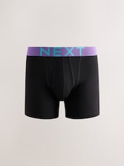 Black Bright Waistband 5 Pack A-Front Cotton Rich Boxers 5 Pack - Image 2 of 10