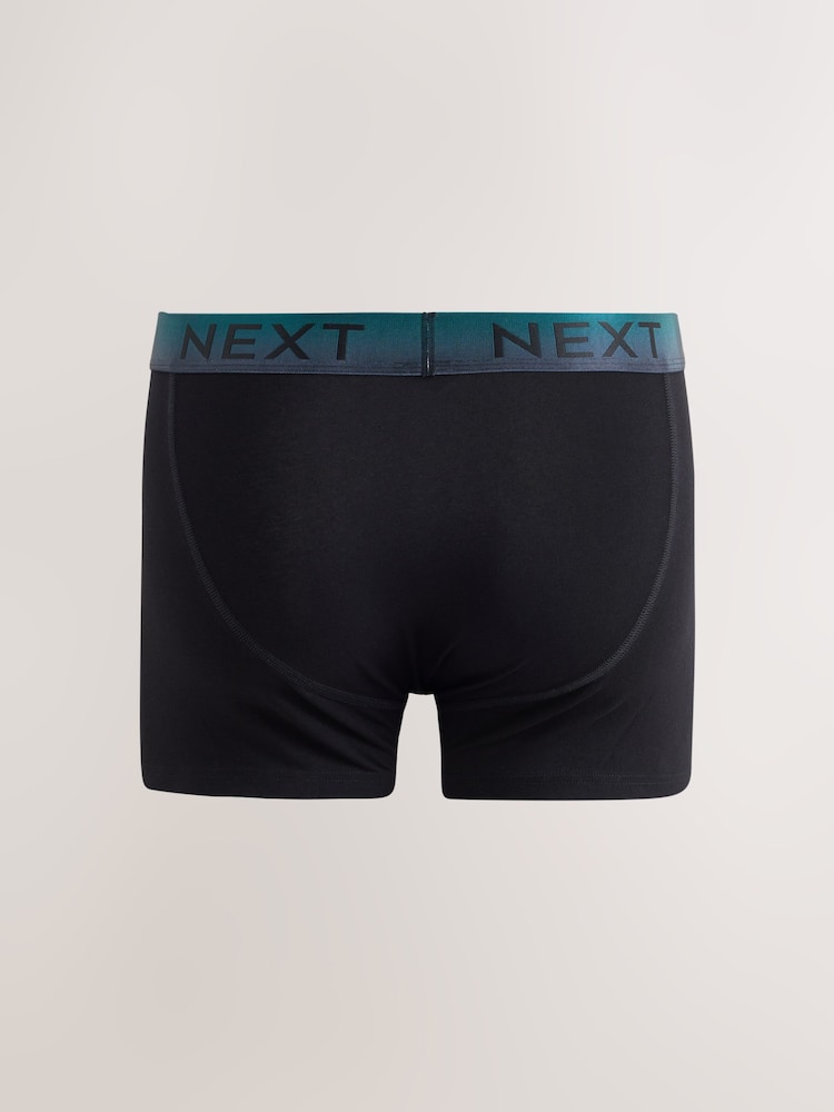 Itim at Mayaman na Ombre na Baywang - 10 Pack - Sports Long Legs Haba ng Cotton Rich Boxers - Larawan 2 ng 13