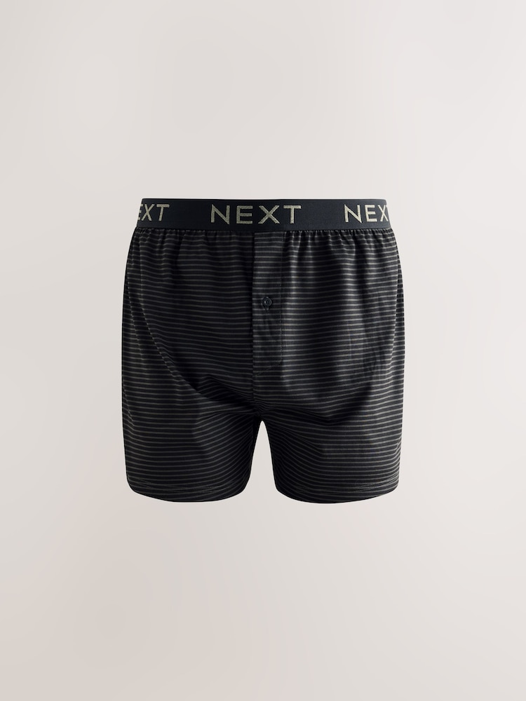 Green Stripe Marl 5 Pack Loose Boxers - Image 2 of 9 Green Stripe Marl 5 Pack Loose Boxers - Image 2 of 9
