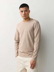 Neutral Slim Fit Long Sleeve Layering T-Shirts 5 Pack - Image 5 of 13