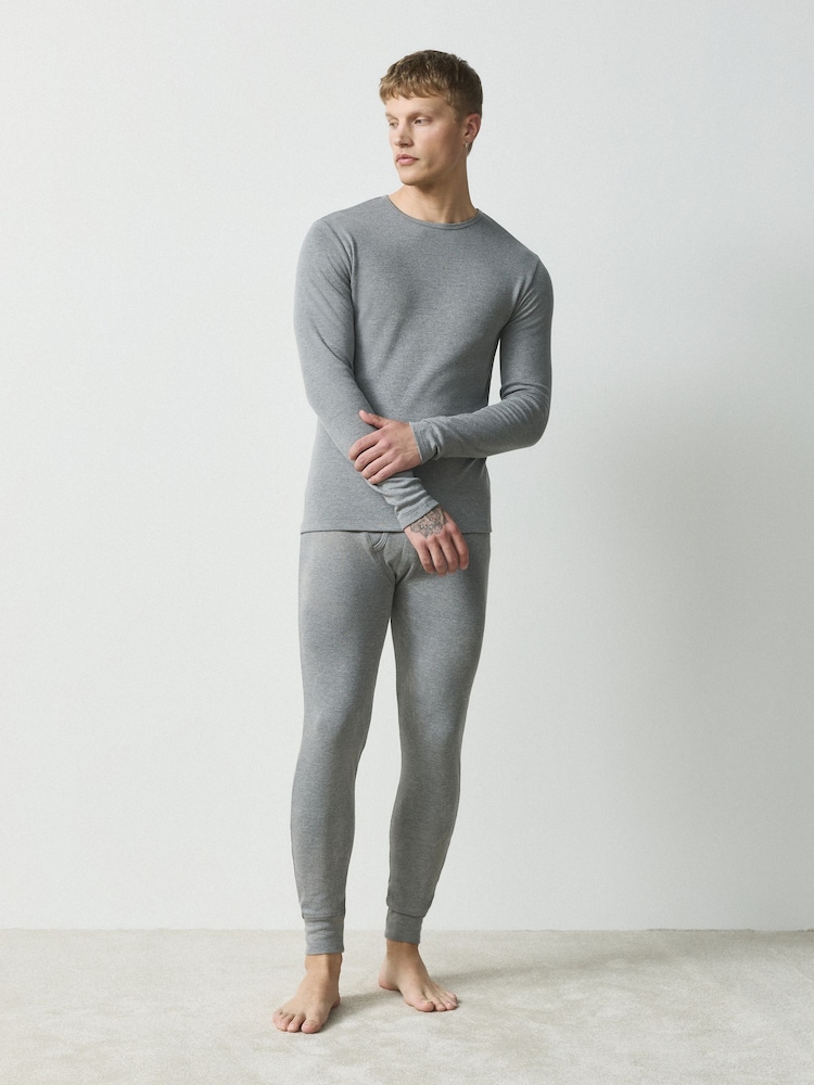 Szary - Thermal Long Sleeve Top and Leggings Set - Obraz 1 z 5