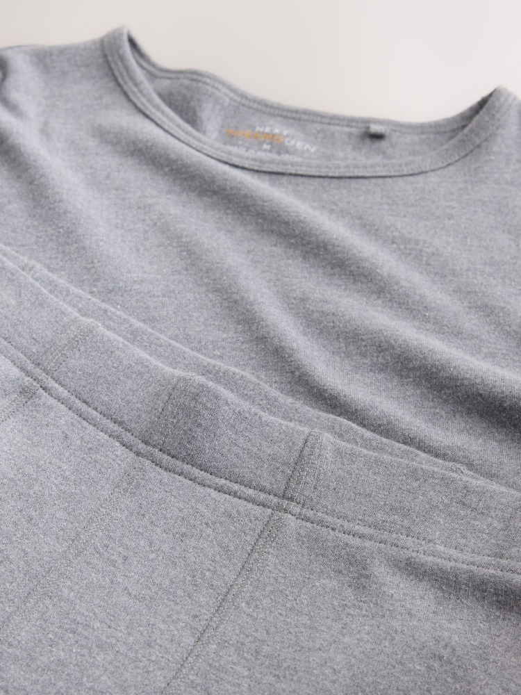 Grey Thermal Long Sleeve Top and Leggings Set - Image 11 of 11 Grey Thermal Long Sleeve Top and Leggings Set - Image 11 of 11