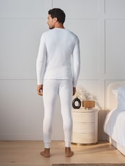 Biały - Thermal Long Sleeve Top and Leggings Set - Obraz 3 z 5