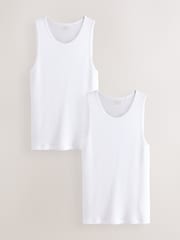 White Vest Thermal Tops 2 Pack - Image 1 of 5