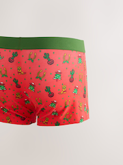 Red Ho Ho Howdy Cowboy Novelty Christmas Cotton Rich Boxers - Image 2 of 4