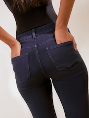 Friends Like These Denim Inky Blue High Waisted Zip Front Jeggings - Image 3 of 5