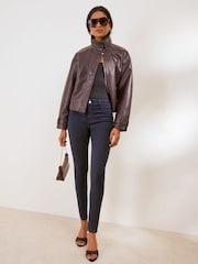 Friends Like These Denim Inky Blue High Waisted Zip Front Jeggings - Image 4 of 5