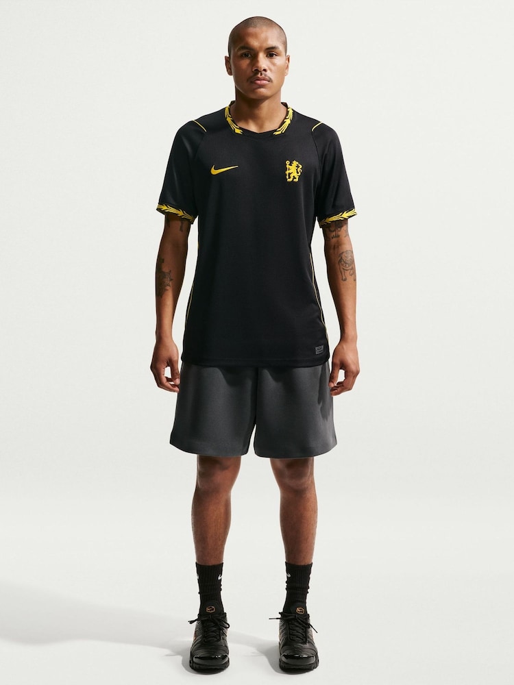 Nike Black Silver Chelsea F.C. 2026/27 Stadium Away Football Shirt - Image 1 of 8