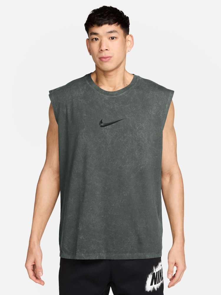 Nike Camo Green Back Graphic 'Easy Work' Training Vest - Image 1 of 3 Nike Camo Green Back Graphic 'Easy Work' Training Vest - Image 1 of 3