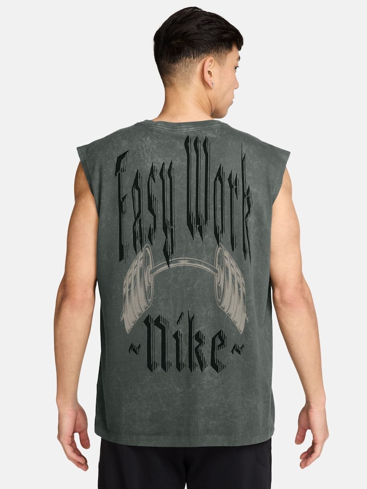 Nike Camo Green Back Graphic 'Easy Work' Training Vest - Image 2 of 3 Nike Camo Green Back Graphic 'Easy Work' Training Vest - Image 2 of 3