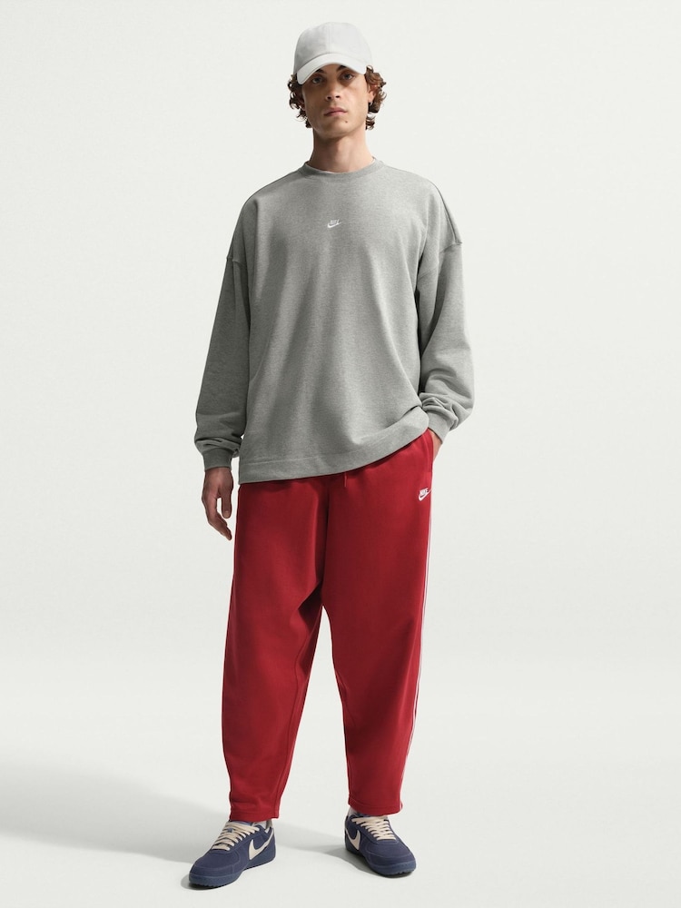 Nike Grey Heather Sportswear Club French Terry Oversized Crew Sweat Top - Image 1 of 6 Nike Grey Heather Sportswear Club French Terry Oversized Crew Sweat Top - Image 1 of 6