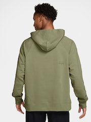Nike Dusty Olive Green Oversized Dri-FIT Fleece Training Hoodie - Image 2 of 3