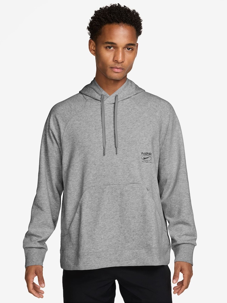 Nike Smoke Grey Oversized Dri-FIT Fleece Training Hoodie - Image 1 of 3 Nike Smoke Grey Oversized Dri-FIT Fleece Training Hoodie - Image 1 of 3