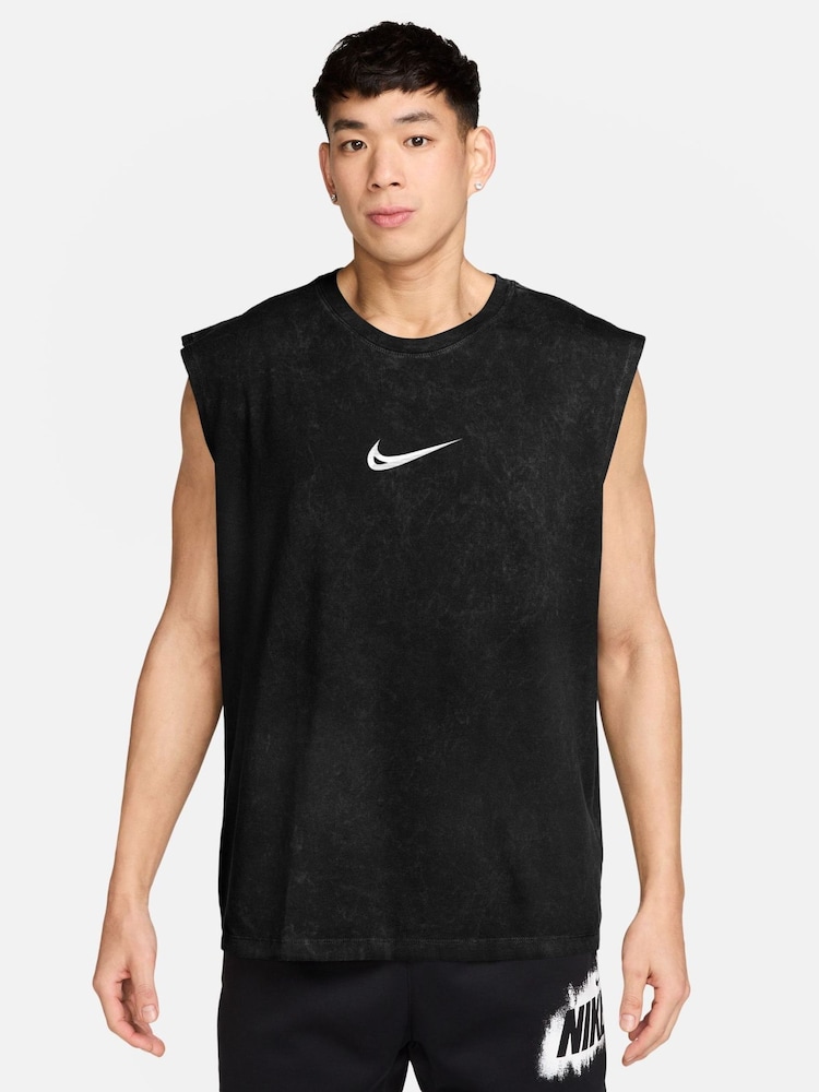 Nike Black Chrome Back Graphic 'Easy Work' Training Vest - Image 1 of 3 Nike Black Chrome Back Graphic 'Easy Work' Training Vest - Image 1 of 3