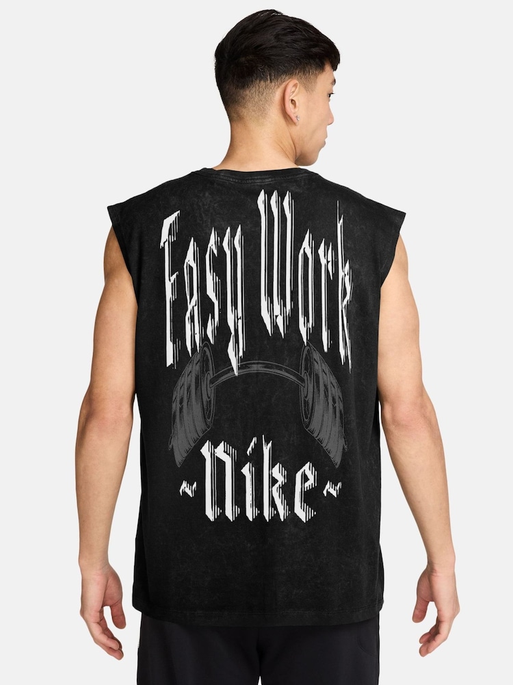 Nike Black Chrome Back Graphic 'Easy Work' Training Vest - Image 2 of 3 Nike Black Chrome Back Graphic 'Easy Work' Training Vest - Image 2 of 3