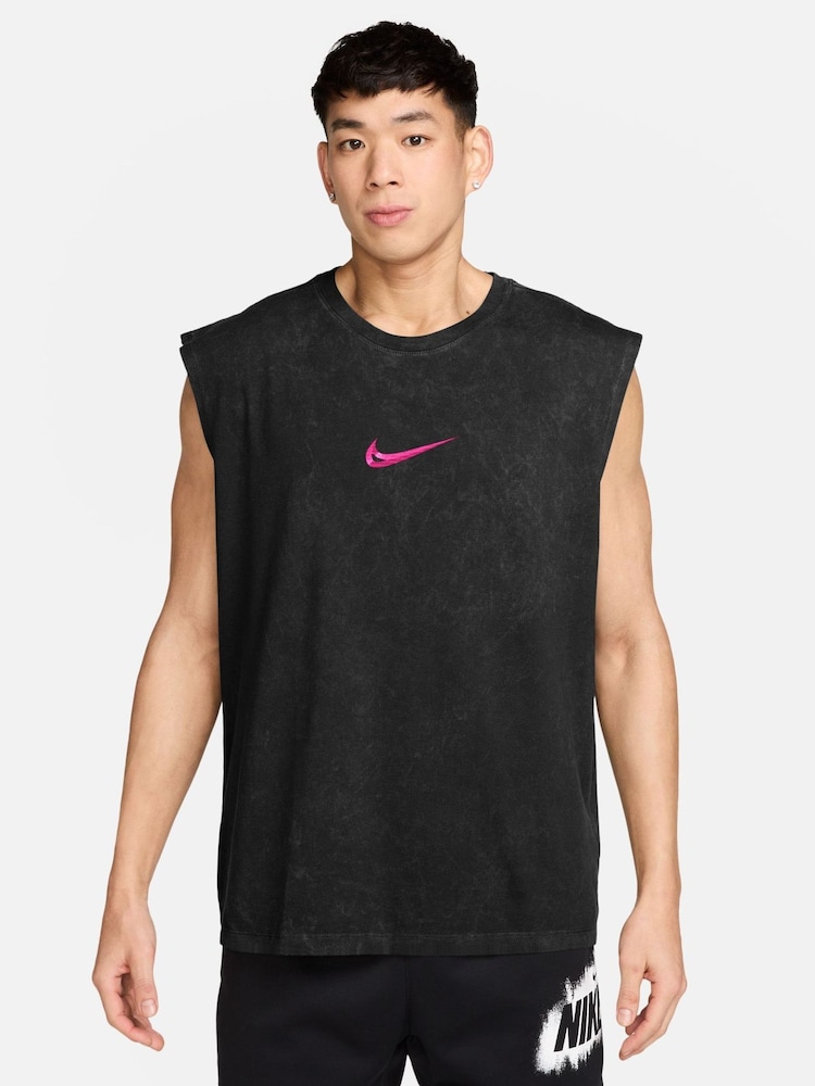 Nike Black Back Graphic 'Easy Work' Training Vest - Image 2 of 3 Nike Black Back Graphic 'Easy Work' Training Vest - Image 2 of 3