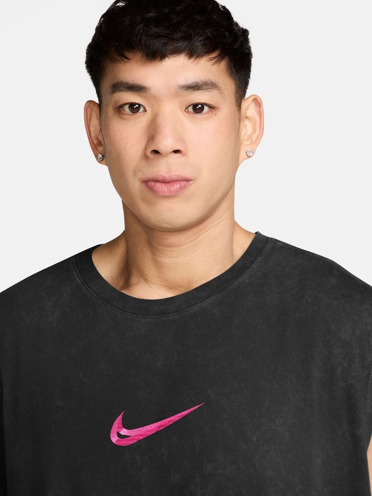 Nike Black Back Graphic 'Easy Work' Training Vest - Image 3 of 3 Nike Black Back Graphic 'Easy Work' Training Vest - Image 3 of 3