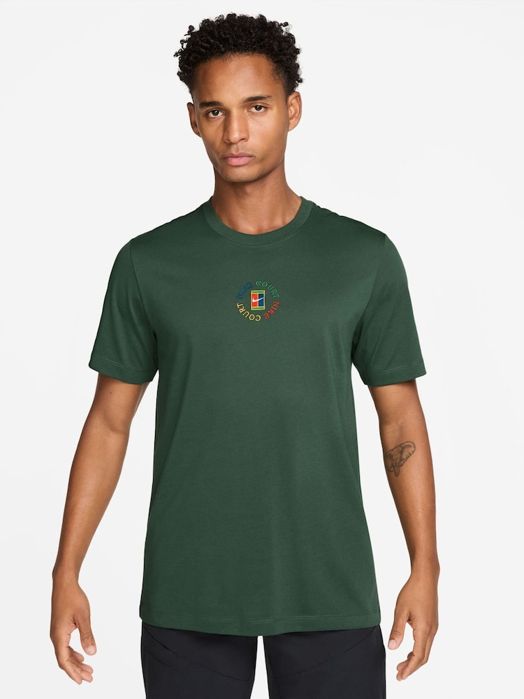 Nike Green NikeCourt Dri-FIT Tennis T-Shirt - Image 1 of 3