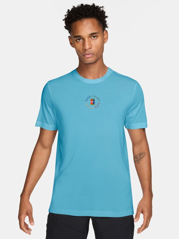 Nike Blue NikeCourt Dri-FIT Tennis T-Shirt - Image 1 of 3