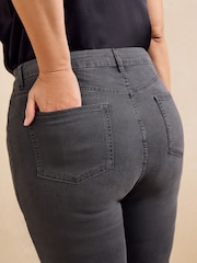 Friends Like These Grey Curve High Waisted Zip Front Jeans - Image 5 of 5