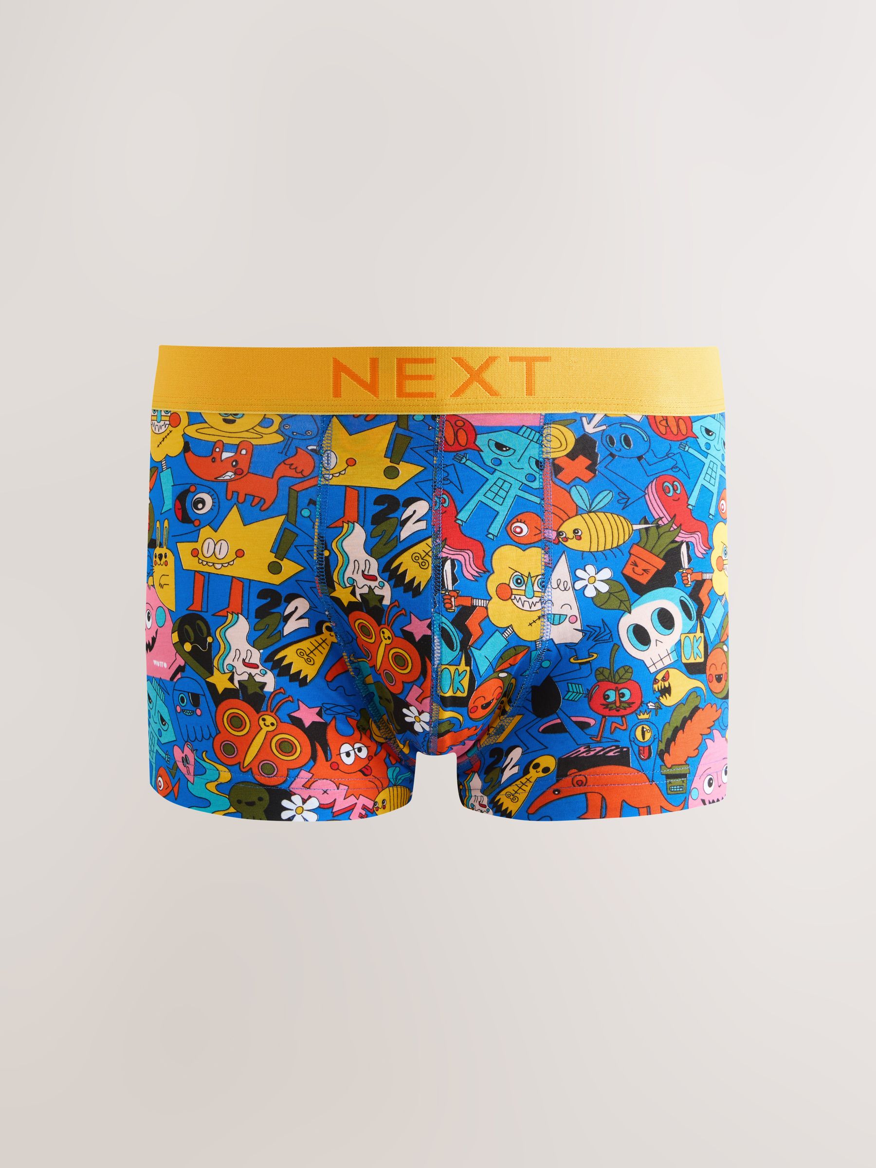 Buy Orange Wotto Monster Seminal 5 Pack Hipster Boxers from the