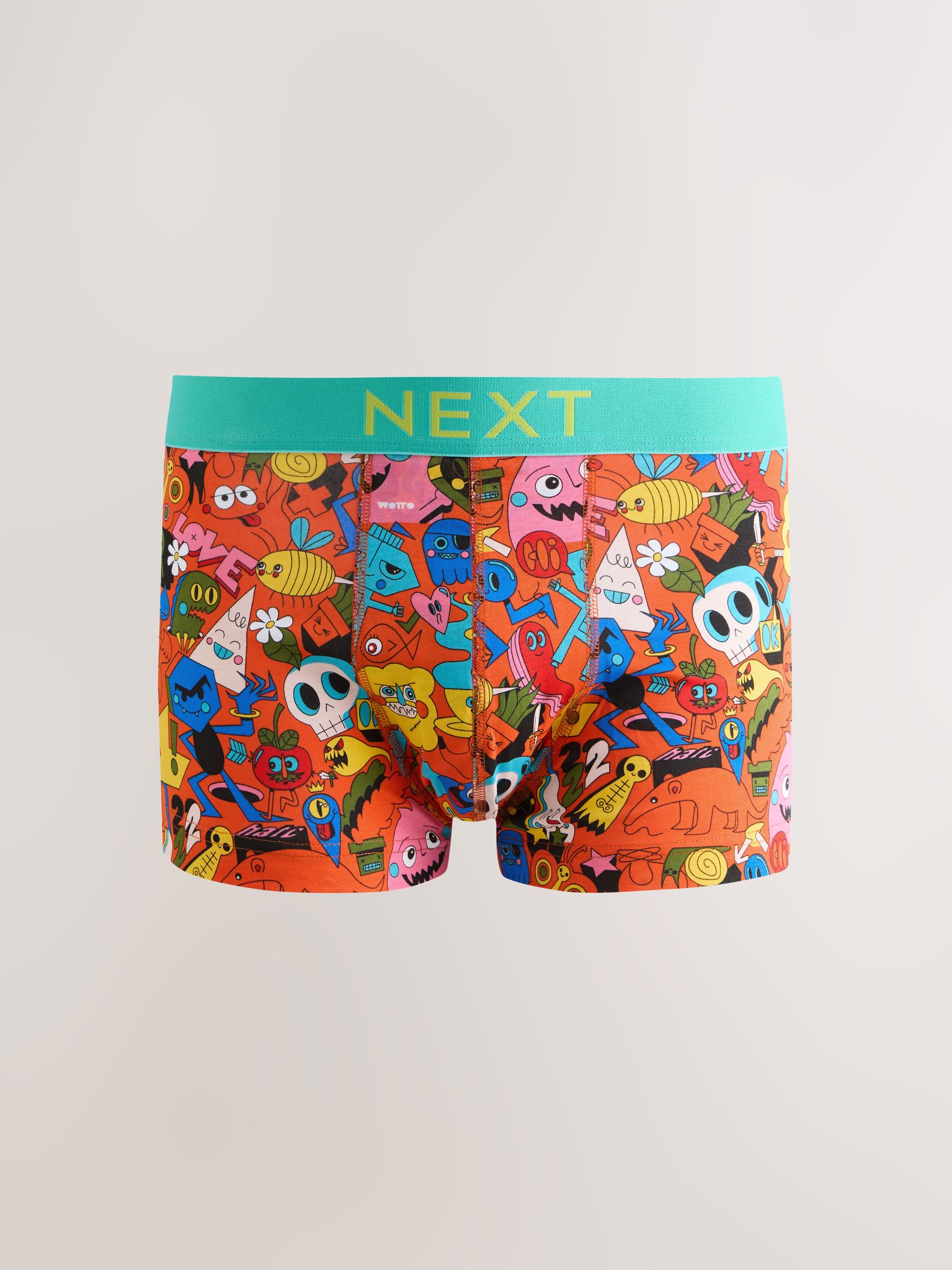 Buy Orange Wotto Monster Seminal 5 Pack Hipster Boxers from the