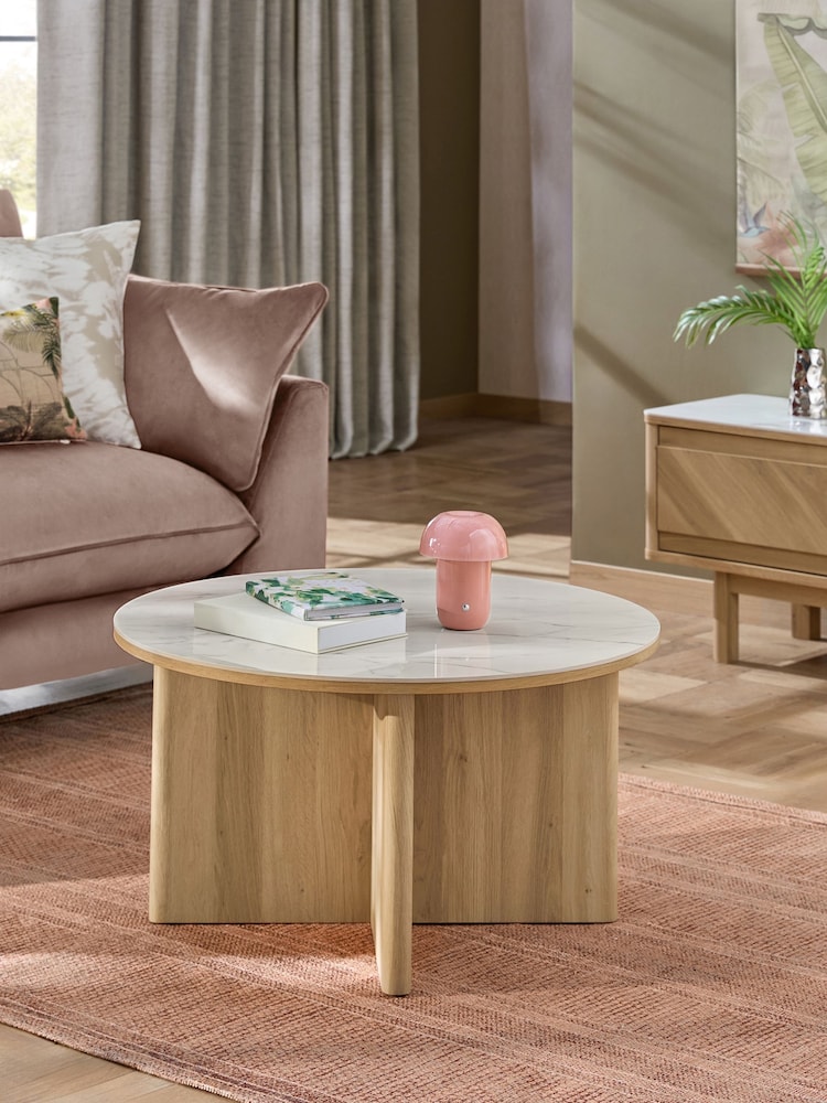 Light Natural Hayford Oak Effect Ceramic Top Coffee Table - Image 1 of 7 Light Natural Hayford Oak Effect Ceramic Top Coffee Table - Image 1 of 7