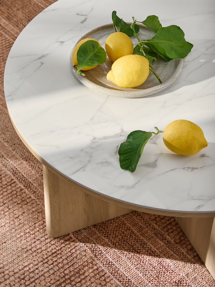 Light Natural Hayford Oak Effect Ceramic Top Coffee Table - Image 2 of 7 Light Natural Hayford Oak Effect Ceramic Top Coffee Table - Image 2 of 7