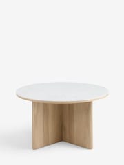Light Natural Hayford Oak Effect Ceramic Top Coffee Table - Image 5 of 7