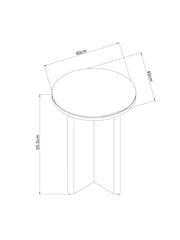 Light Natural Hayford Oak Effect Ceramic Top Side Table - Image 3 of 6