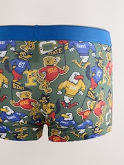 Blue Preppy Flag Print 5 Pack Hipster Cotton Rich Boxers - Image 7 of 9