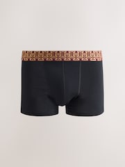 Black Metallic Waistband Hipster Boxers 5 Pack - Image 3 of 9