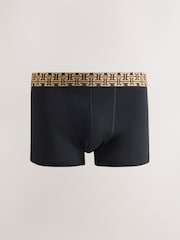 Black Metallic Waistband Hipster Boxers 5 Pack - Image 5 of 9