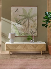 Light Natural Hayford Oak Effect Ceramic Top TV Unit - Image 1 of 11