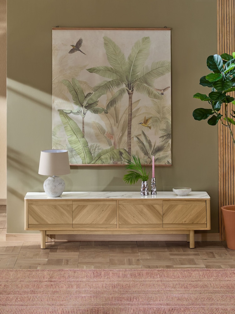 Light Natural Hayford Oak Effect Ceramic Top TV Unit - Image 1 of 11 Light Natural Hayford Oak Effect Ceramic Top TV Unit - Image 1 of 11