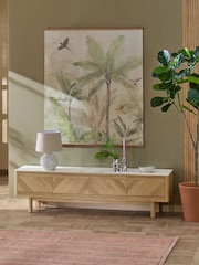Light Natural Hayford Oak Effect Ceramic Top TV Unit - Image 2 of 11