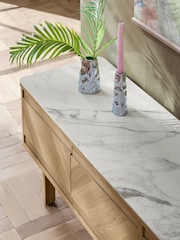 Light Natural Hayford Oak Effect Ceramic Top TV Unit - Image 7 of 11
