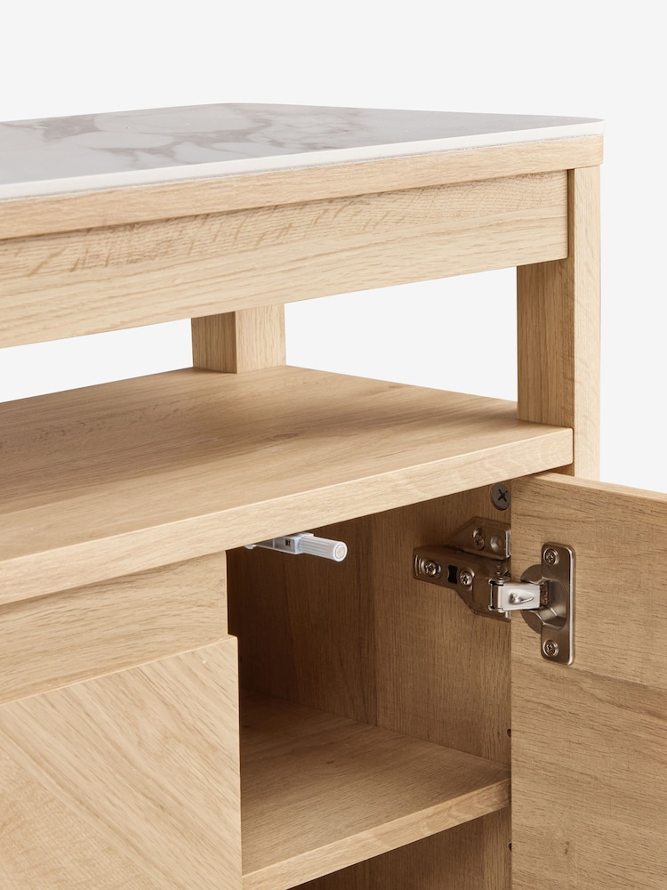 Light Natural Hayford Oak Effect Ceramic Top Storage Side Table - Image 10 of 10 Light Natural Hayford Oak Effect Ceramic Top Storage Side Table - Image 10 of 10