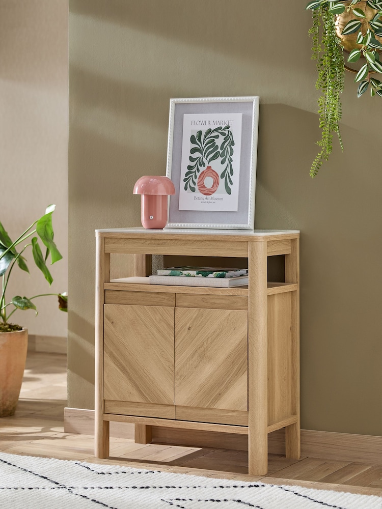 Light Natural Hayford Oak Effect Ceramic Top Storage Side Table - Image 2 of 9 Light Natural Hayford Oak Effect Ceramic Top Storage Side Table - Image 2 of 9