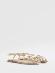 River Island Metalic Strappy Ballerinas - صورة 2 من 4