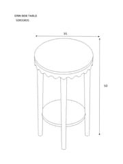 Dark Natural Erin Solid Mango and Marble Side Table - Image 3 of 7