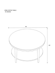 Dark Natural Erin Solid Mango and Marble Coffee Table - Image 4 of 6