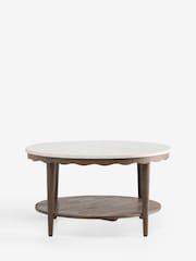 Dark Natural Erin Solid Mango and Marble Coffee Table - Image 5 of 6