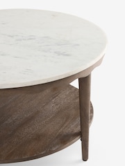 Dark Natural Erin Solid Mango and Marble Coffee Table - Image 6 of 6