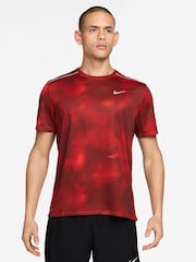 Nike Red Dri-FIT Miler Printed Running T-Shirt - Image 1 of 3