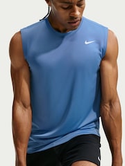 Nike Indigo Storm Blue Dri-FIT Sleeveless Training Tank Top - Image 4 of 5